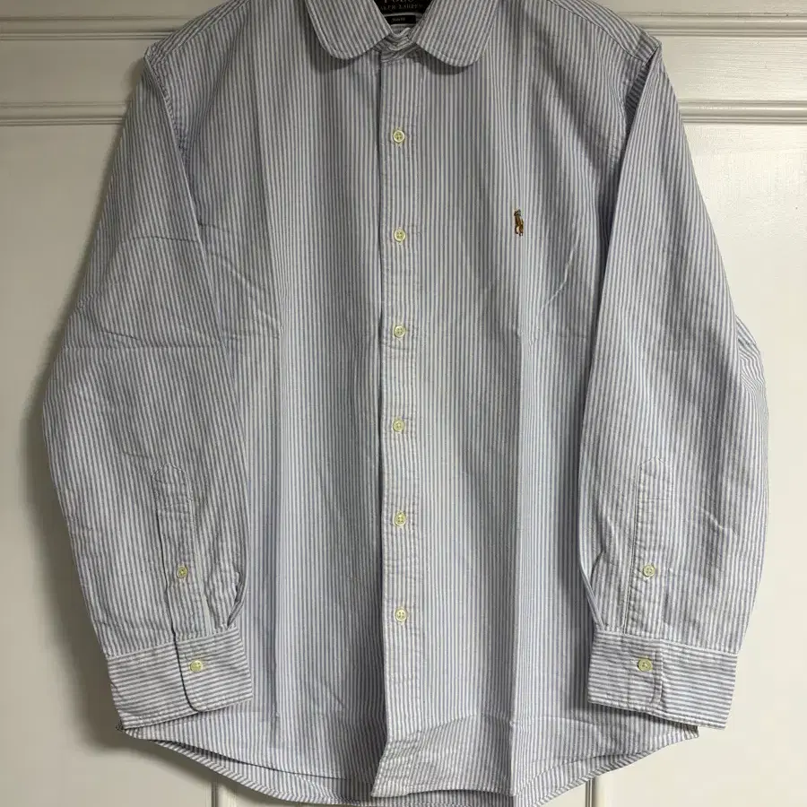 Polo RL Slim Fit Striped Club Collar Oxford Shirt Blue L