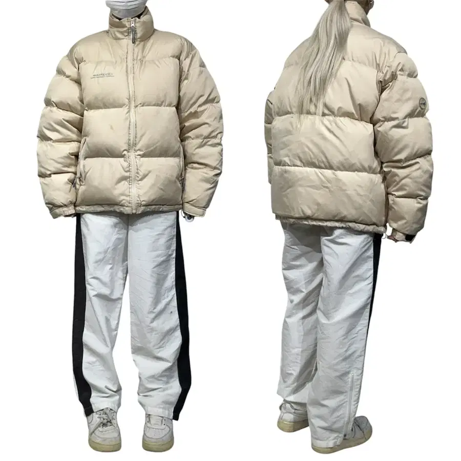 피코 아이보리 패딩 올드스쿨 오버핏 점퍼 M