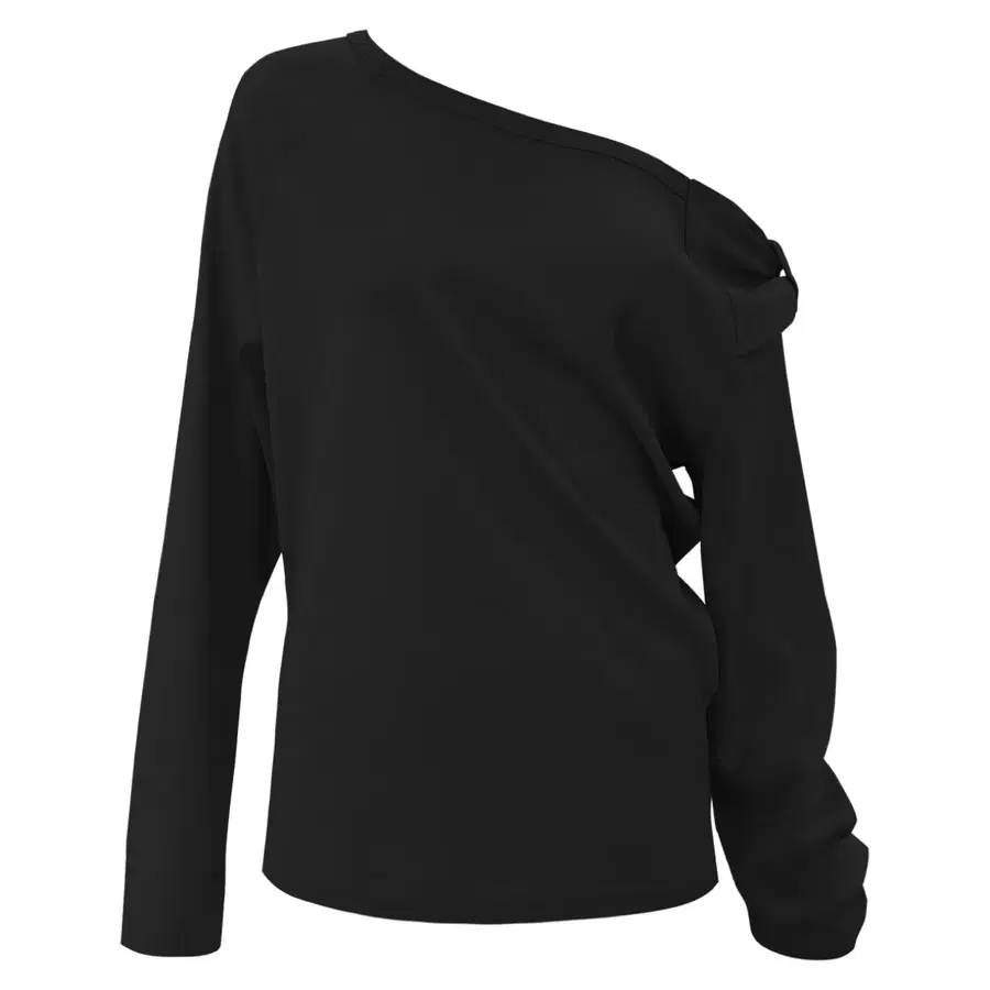 (새상품) 체메씨 BOW ONE-SHOULDER LONG SLEEVE BLACK