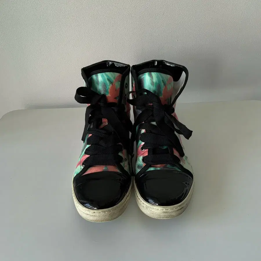 [240] 랑방 LANVIN 파리 플라워 패턴 하이탑 스니커즈 (Made in Italy)