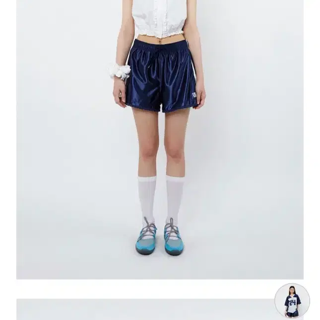 핍펫 Lace Trimming Jersey Shorts (navy)