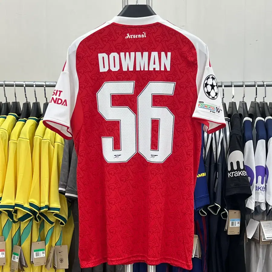 25/26 아스날 홈 No 56 다우먼 유니폼