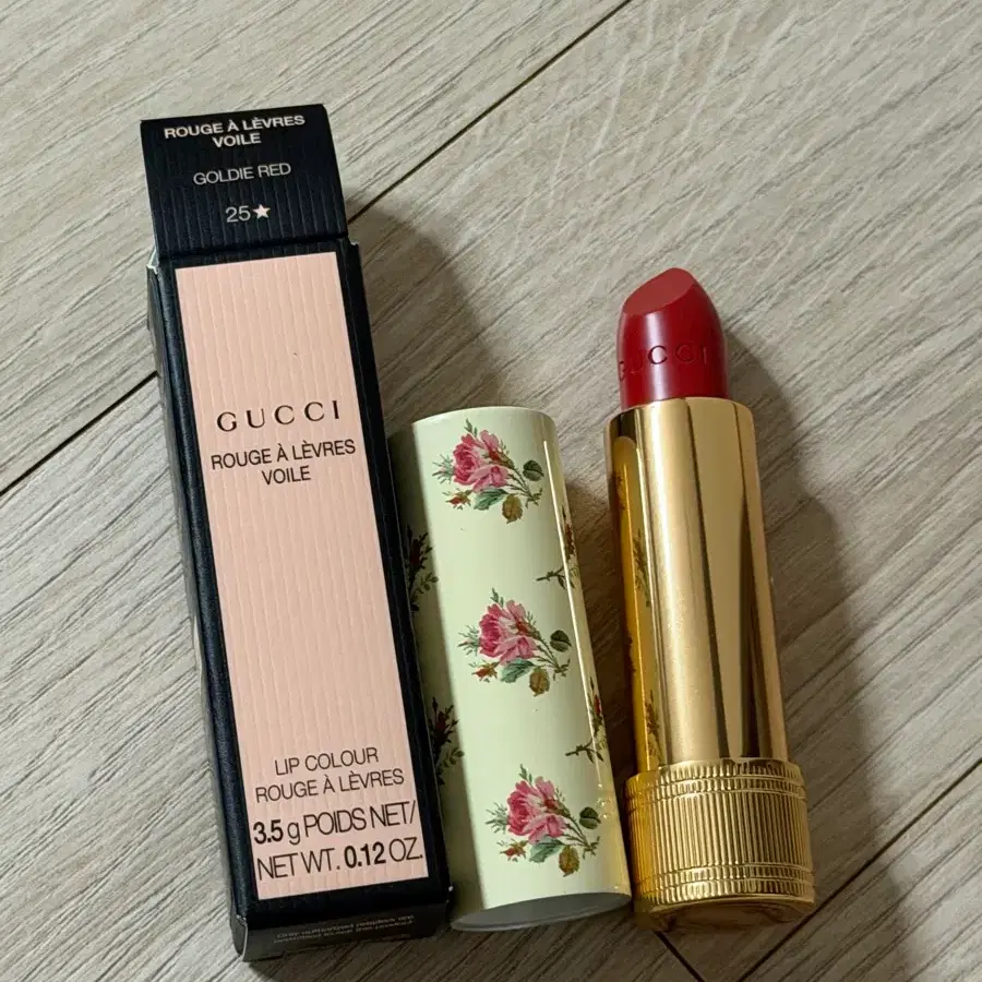 (미사용) 구찌 루즈 아 레브르 브왈 골디 레드 25