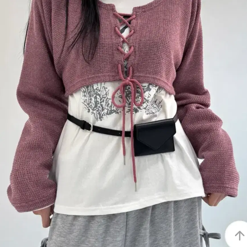 미니멀룩 볼레로 로프 카디건