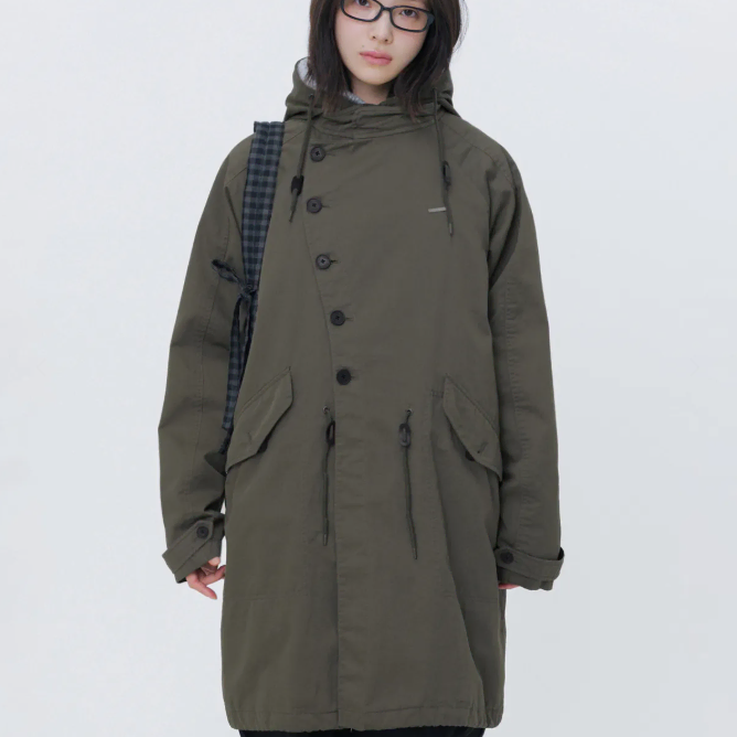 [새상품]송이송이x미세키서울 야상 카키 Asymmetry button field jacket KHAKI