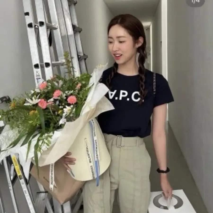 아페쎄 A.P.C. 반팔 티셔츠 네이비/화이트 미개봉새상품