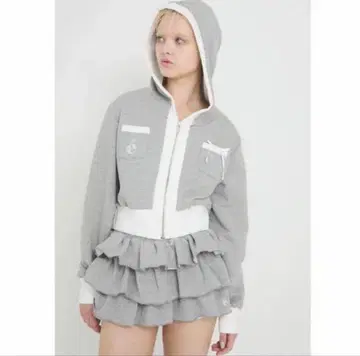 epine e ribbon piping zip hoodie 셋업