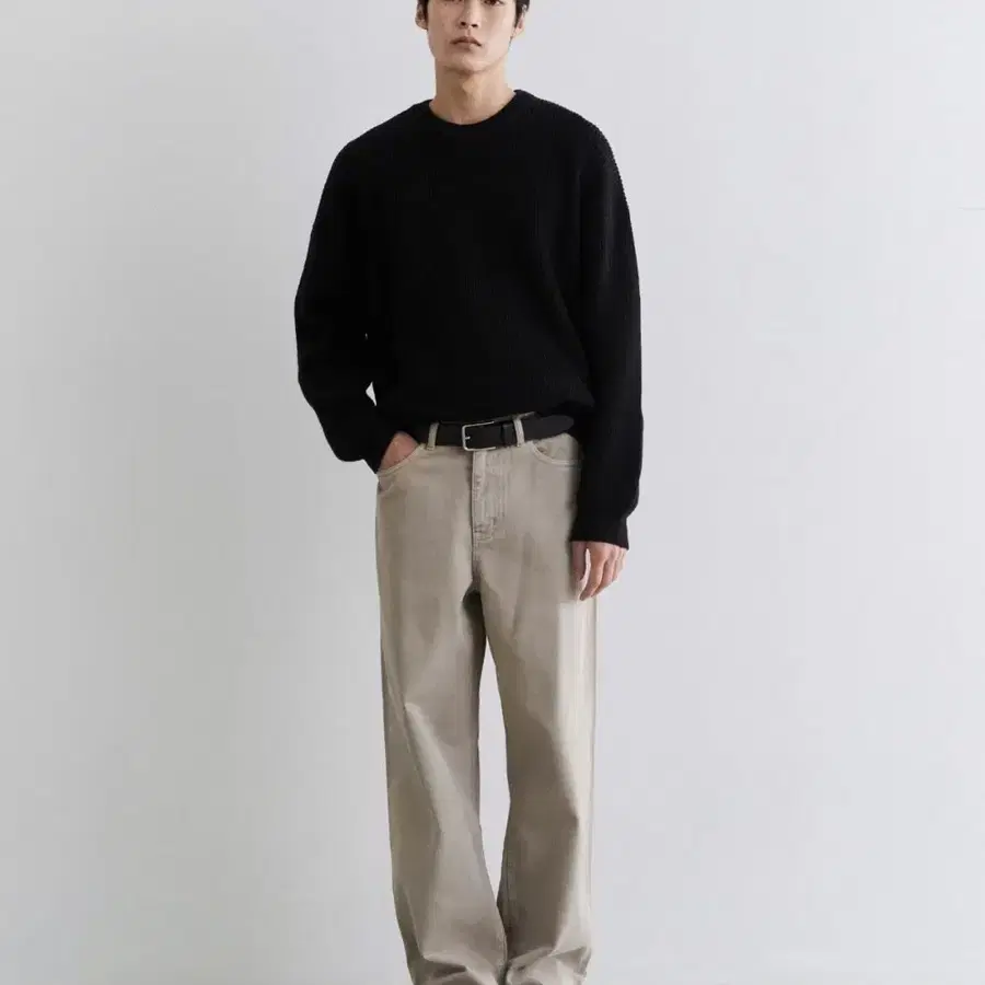 무신사 스탠다드(MUSINSA STANDARD) 가 먼트 다잉 와이드 데님 팬츠 [베이지] 32사이즈 새상품