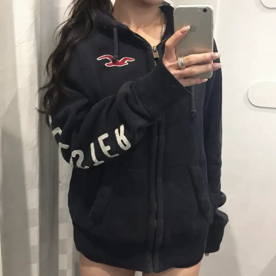 Hollister 홀리스터 대장급 Y2K 레터링 기모 후드집업