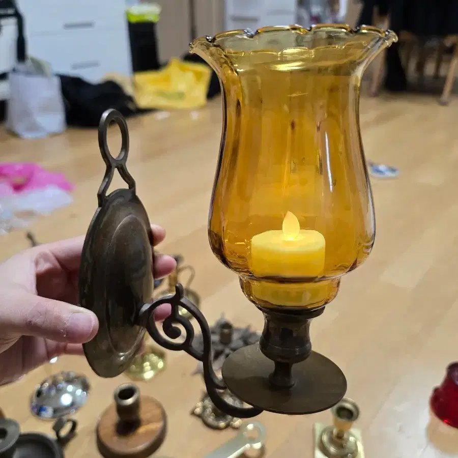 빈티지 엔틱 벽걸이 촛대 보티브 세트