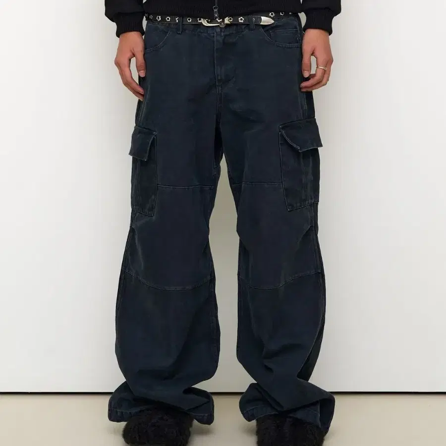 9999아카이브(9999ARCHIVE) Vintage Wide Cargo Pants (Washed Navy) 3사이즈