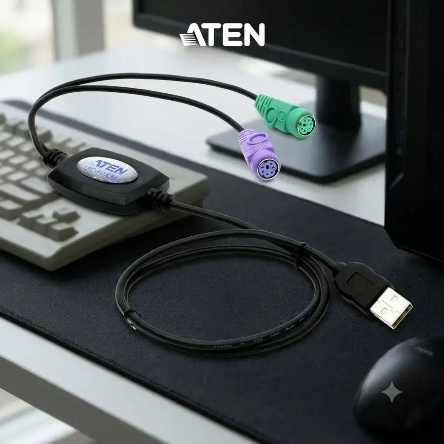 ATEN UC10KM USB to PS2 Y형 변환 케이블 0.9m