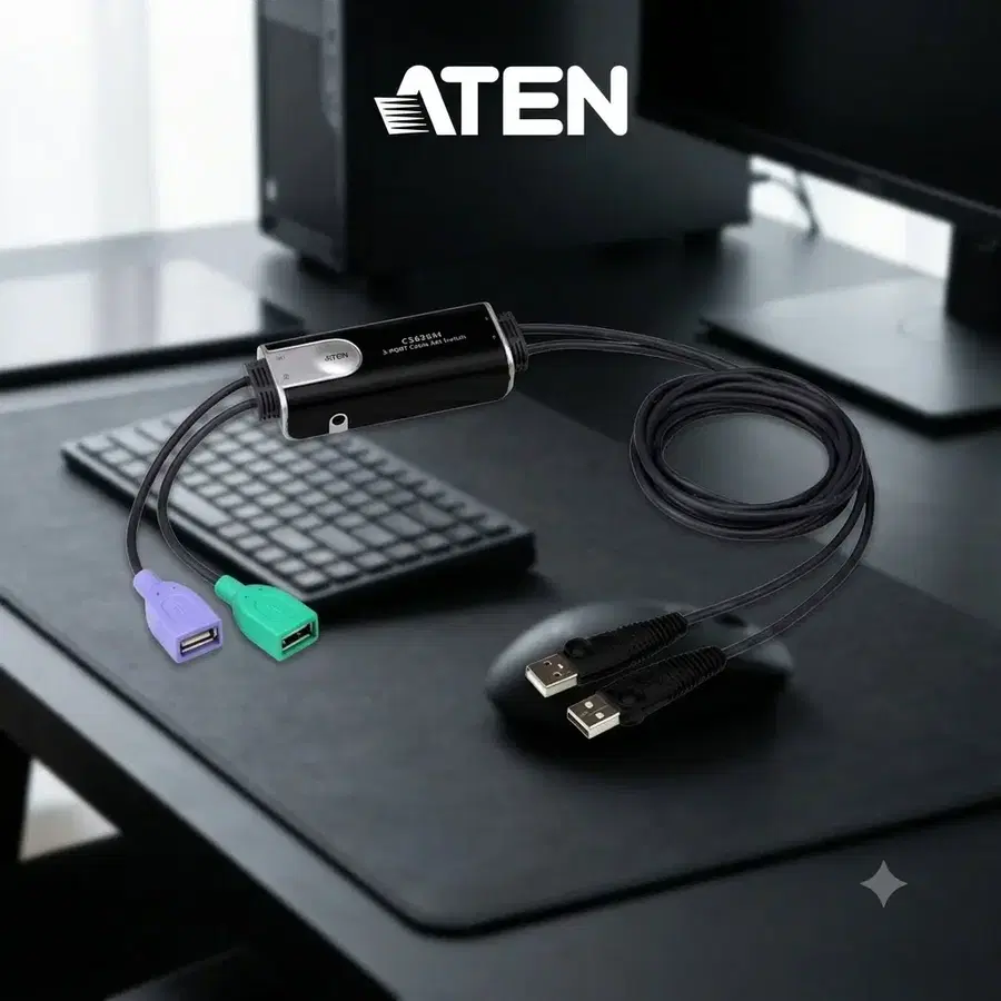ATEN CS62KM 2포트 USB KM 스위치 키보드 마우스 공유기