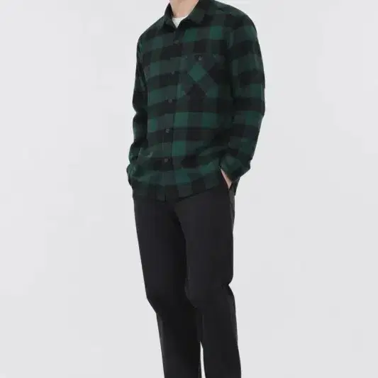 남S/팀버랜드 그린&블랙 타탄 체크 셔츠