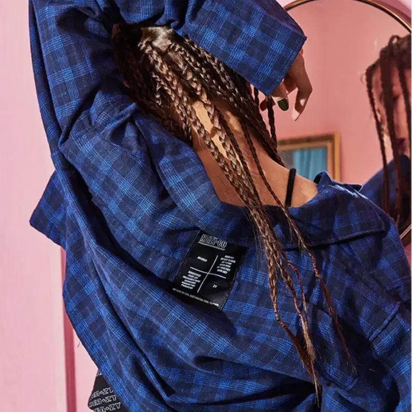 노이지컴퍼니 크롭 체크 셔츠