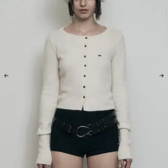 보헤미안서울 헤어리 가디건 아이보리