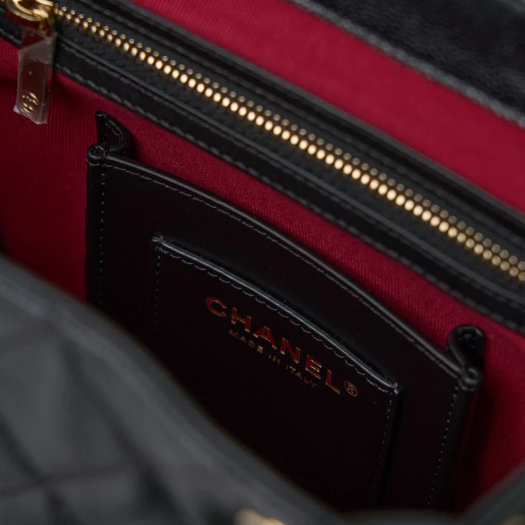 샤넬 블랙 그레인드 카프스킨/캐비어 어반스피릿 미듐 백팩 2024년 AS4059 사진 7