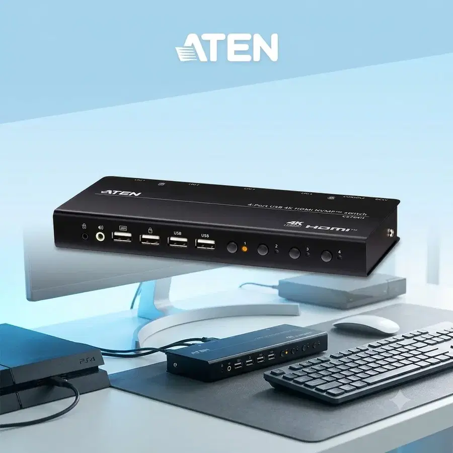 ATEN CS784H 4K HDMI 4:1 KVMP 스위치 PC공유기