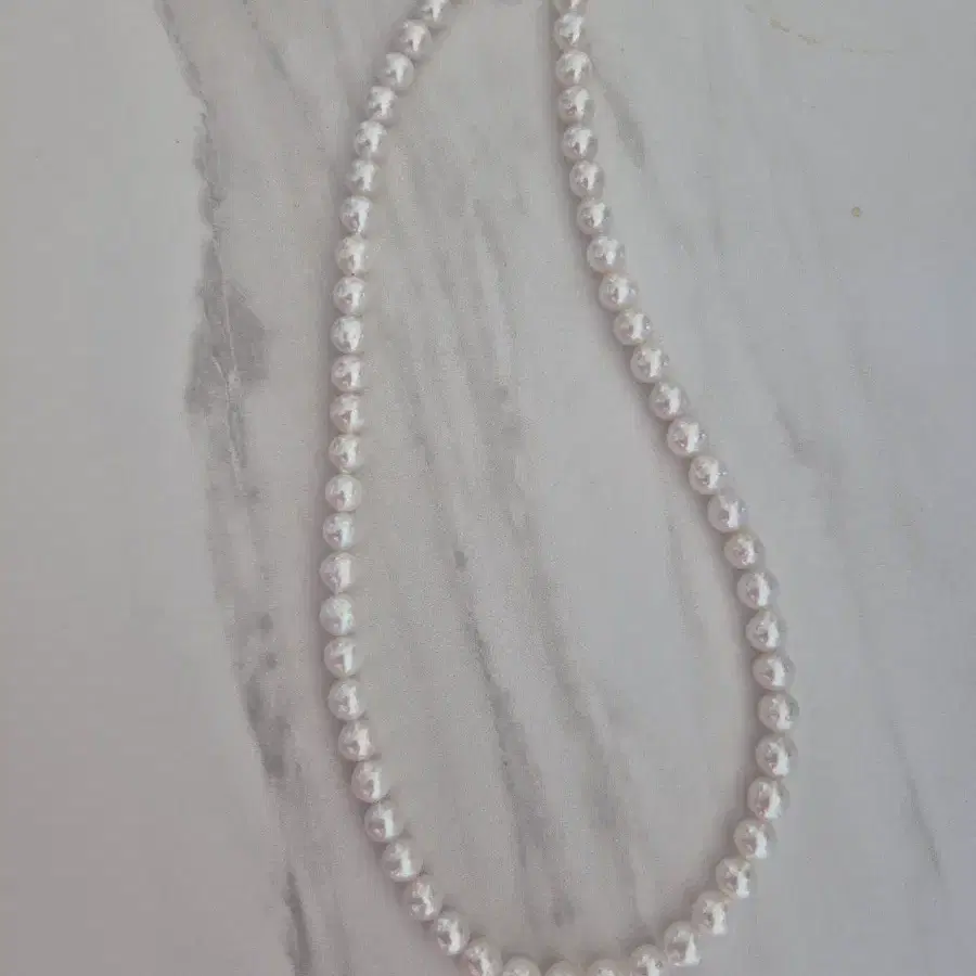 광택 좋은 6mm 화이트 담수진주 목걸이