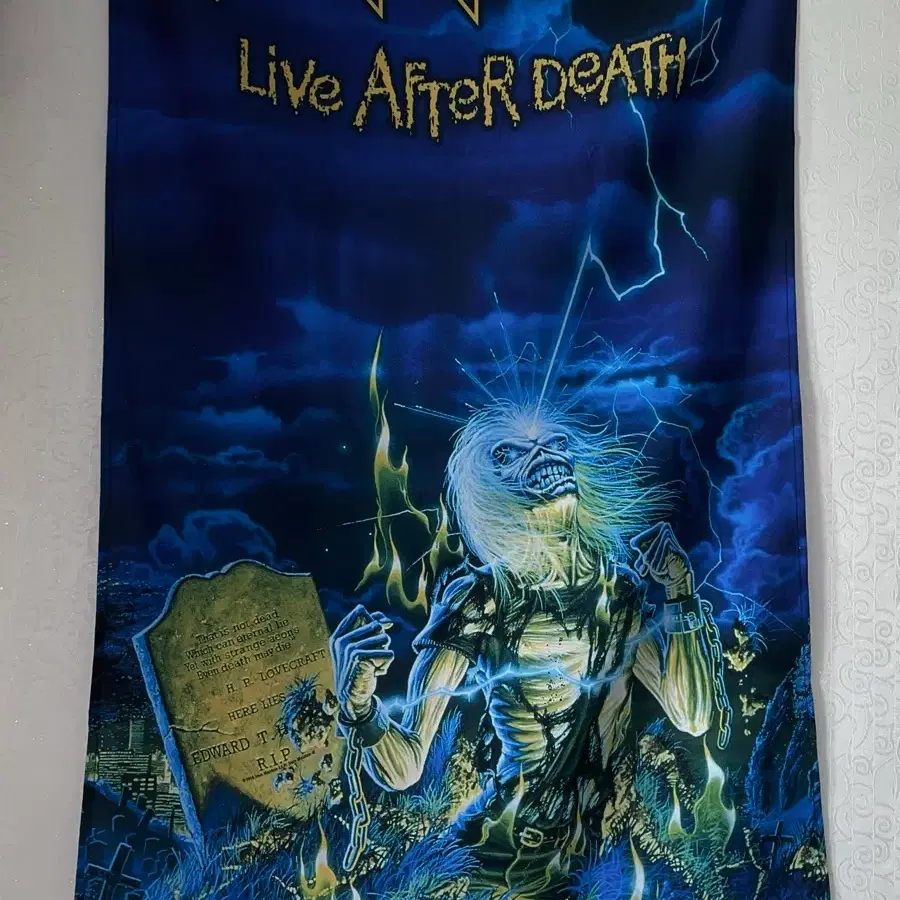 아이언메이든 live after death 헤비메탈 락 펑크 패브릭 포스터