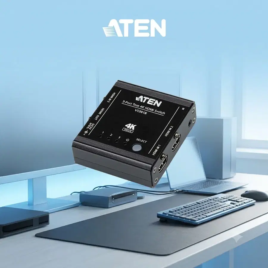 ATEN VS381B 4K 60Hz HDMI 선택기 3:1 스위치