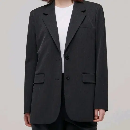 무신사 우먼 챠콜그레이 오버핏 블레이저 L