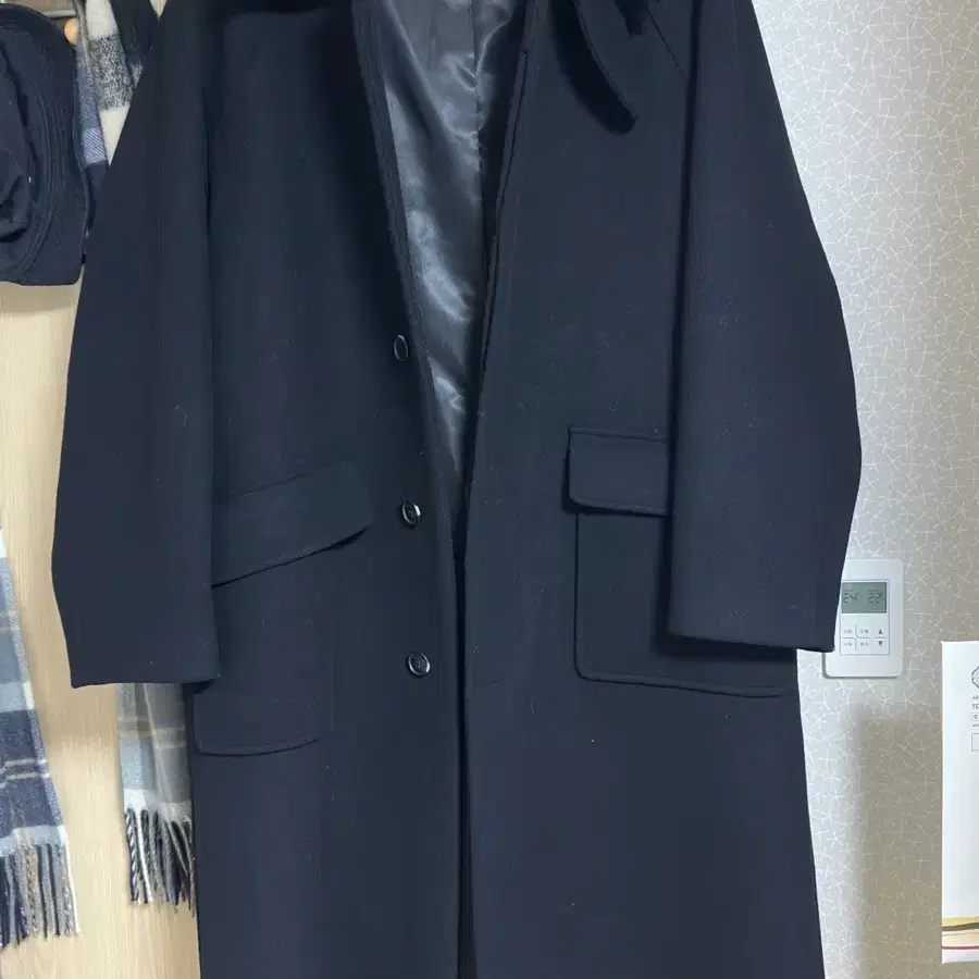[Drape Wool] 캐시미어블렌드 세미오버핏 발마칸 코트_블랙
