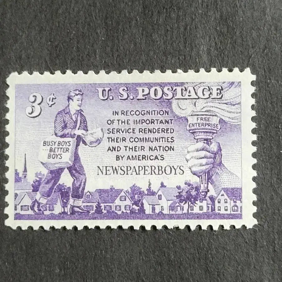 (미국우표)1952년 신문 배달원 기념 우표Newspaperboys Commemorative