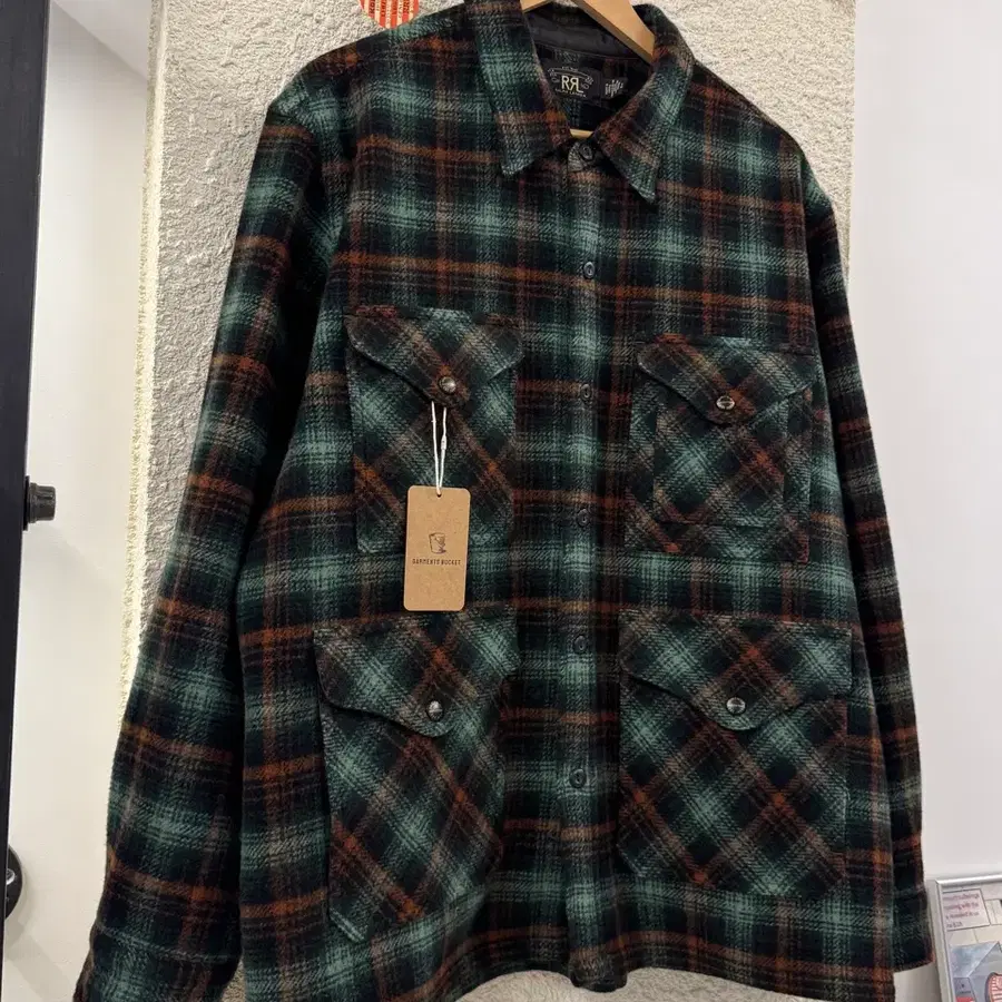 RRL 플래드 울 트윌 오버셔츠