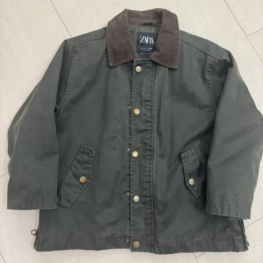 ZARA 자라키즈 왁스 자켓 카키 130