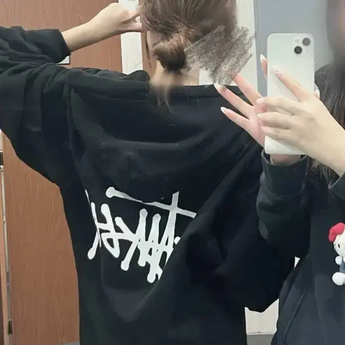 스투시 후드집업 블랙 S