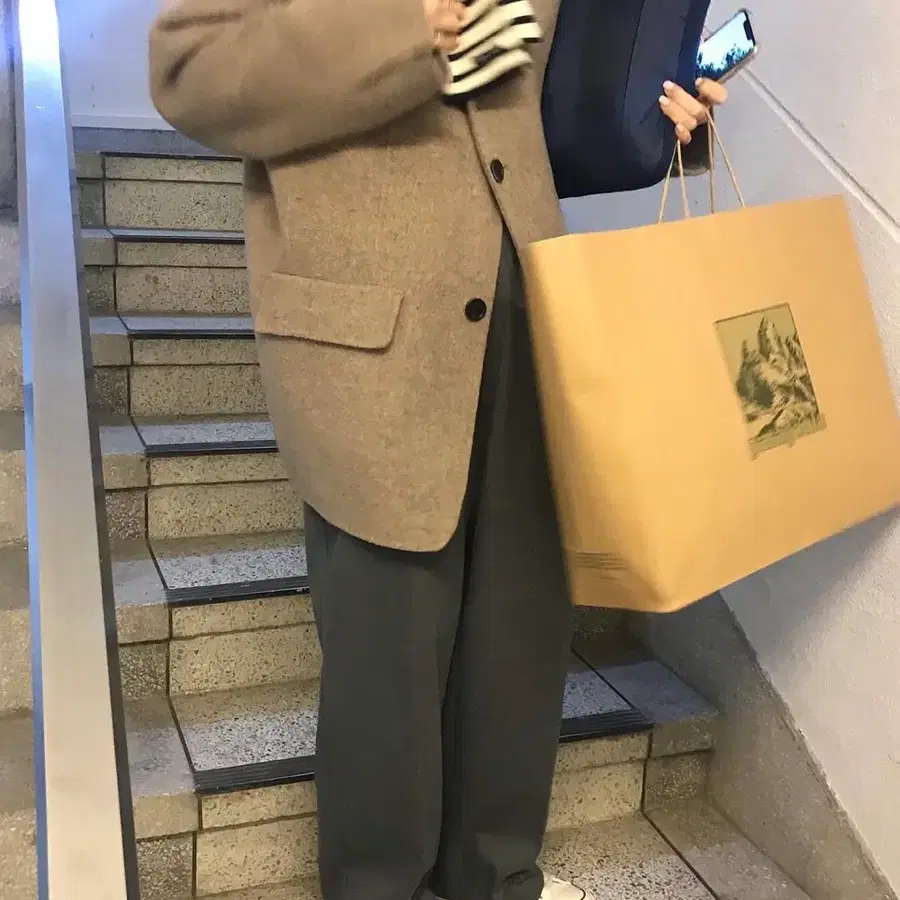 oumd 움드마켓 하프 코트 자켓