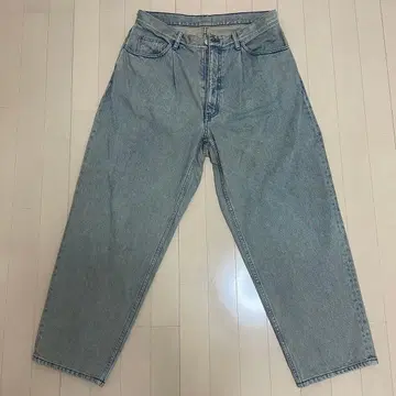 BEAMS 빔즈 와이드 테이퍼드 데님 L 핑크 유즈드