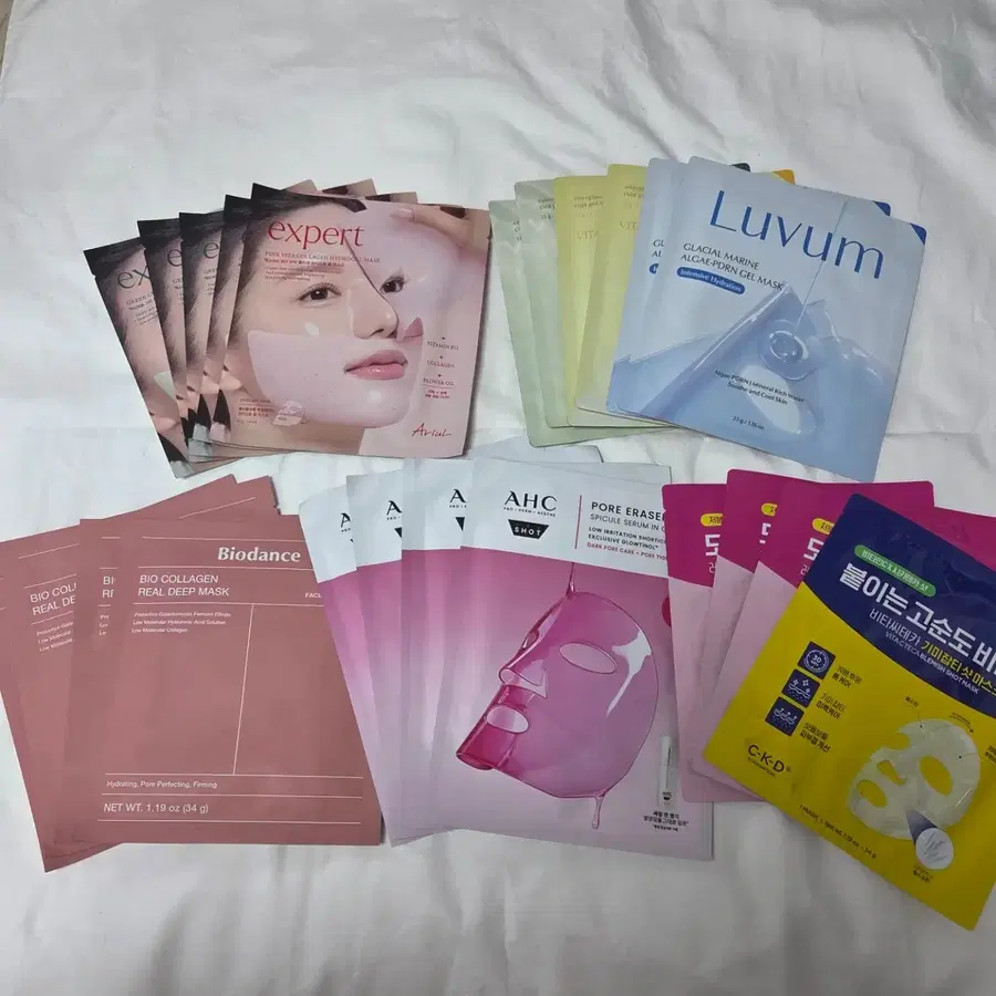 하이드로겔 마스크팩 모음 (아리얼, 러븀, 바이오던스, AHC, CKD)
