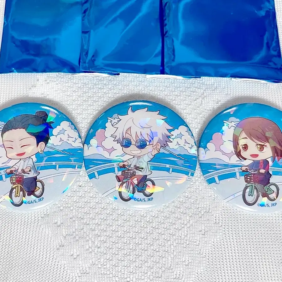 주술회전 사이클링 캔뱃지 고죠 게토 쇼코 사시스 cycling