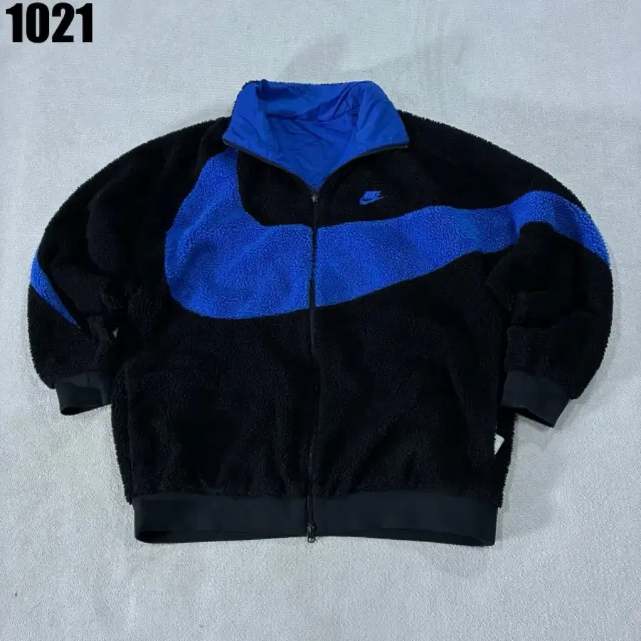 나이키 빅스우시 양면 플리스 자켓 블랙 블루 3XL