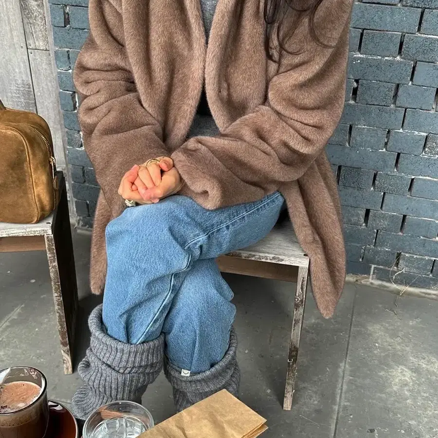 라밤바룸 숄 스트링 퍼코트