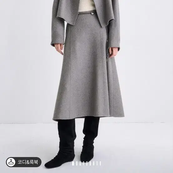 타임  캐시미어 핸드메이드  스커트