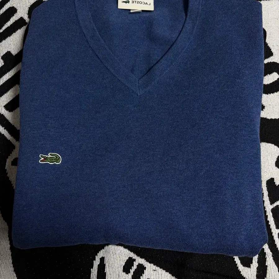 라코스테 브이넥니트 블루 XL