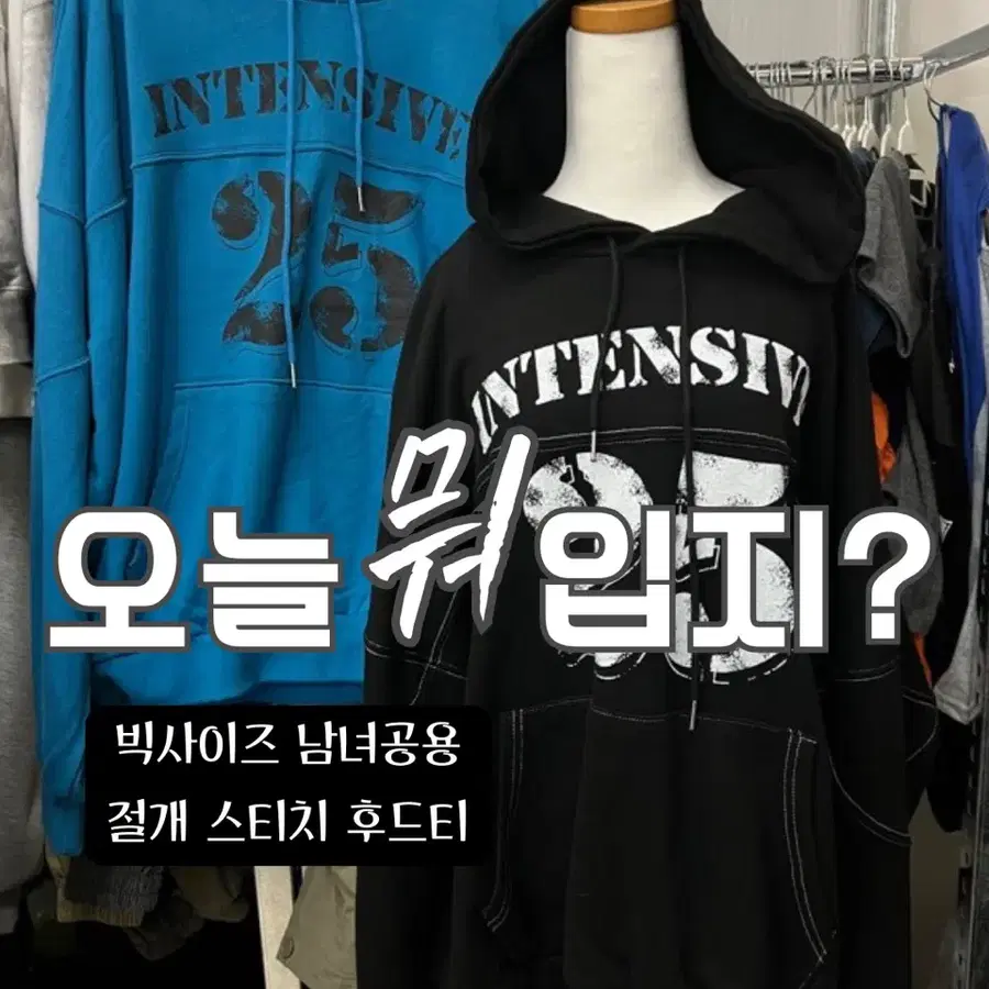 빅사이즈 스티치 후드티