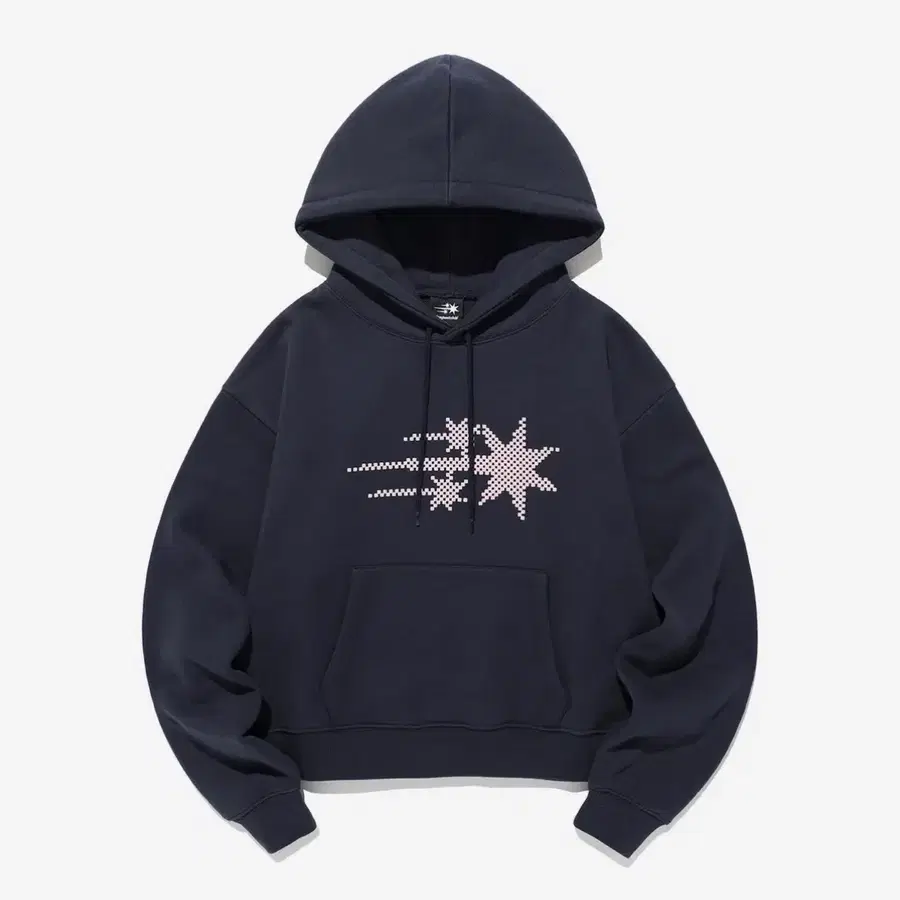 나이스고스트클럽 후드티 (MOSAIC 3STAR CROP HOODIE_NAVY)