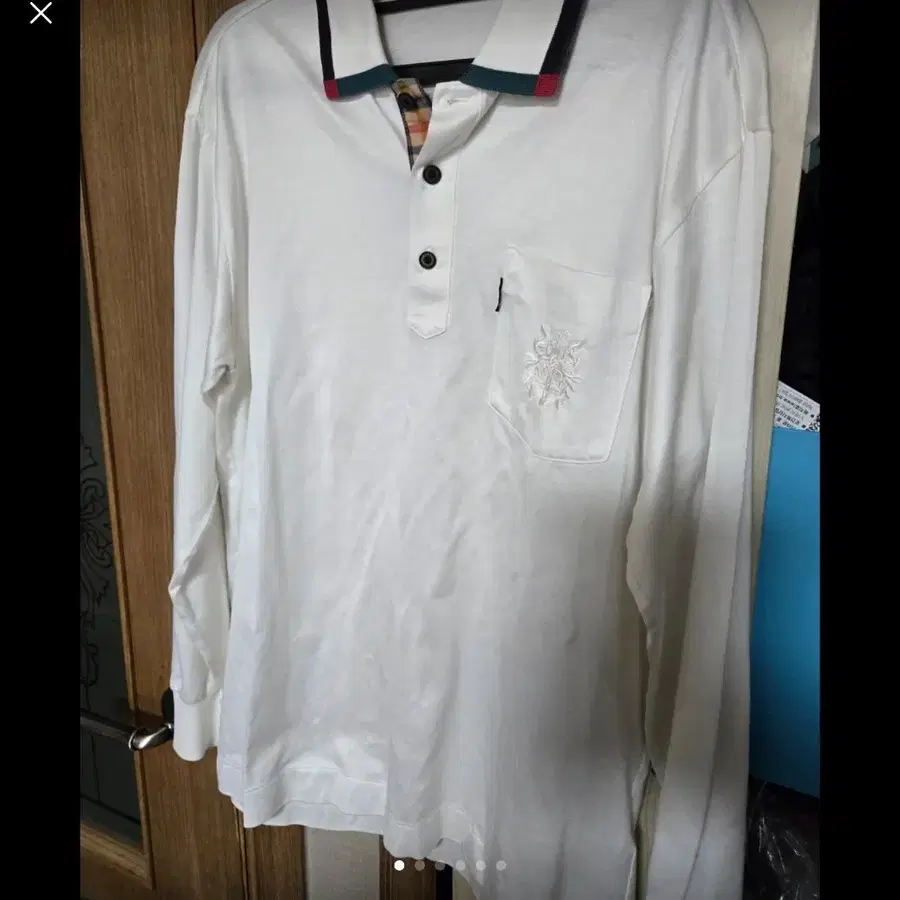 [정품/M] 닥스 골프(DAKS GOLF) 체크 디테일 긴팔 카라티 (MADE IN JAPAN)