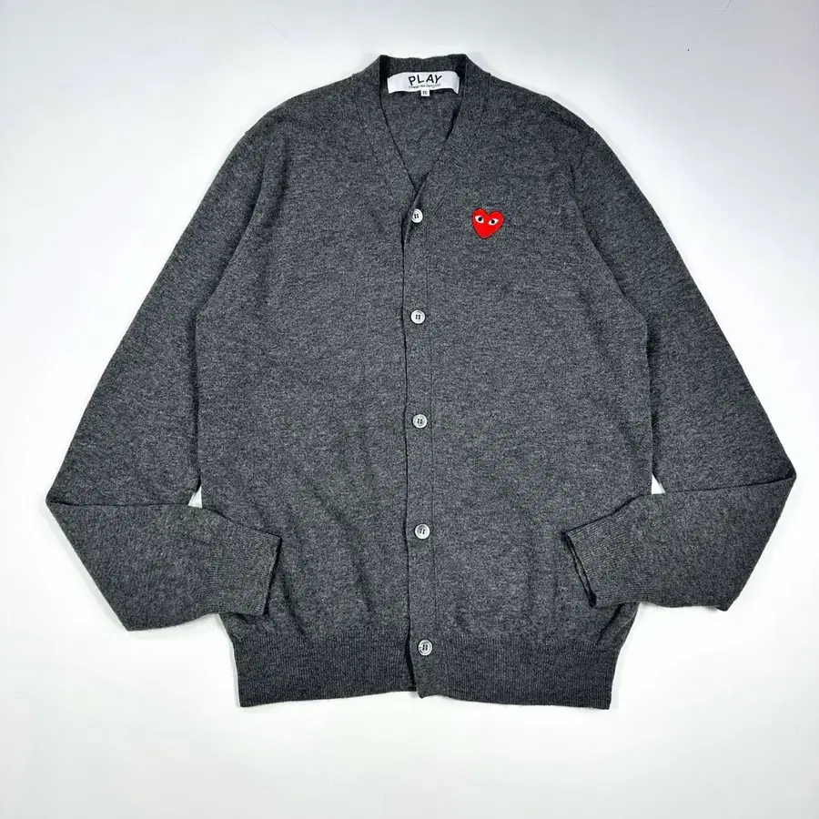 (2XL) 꼼데가르송 하트와펜 니트 가디건 그레이