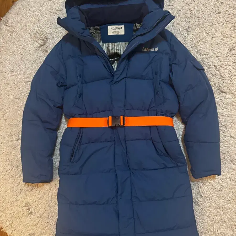 라푸마 다운 롱 패딩 코트 블루 95