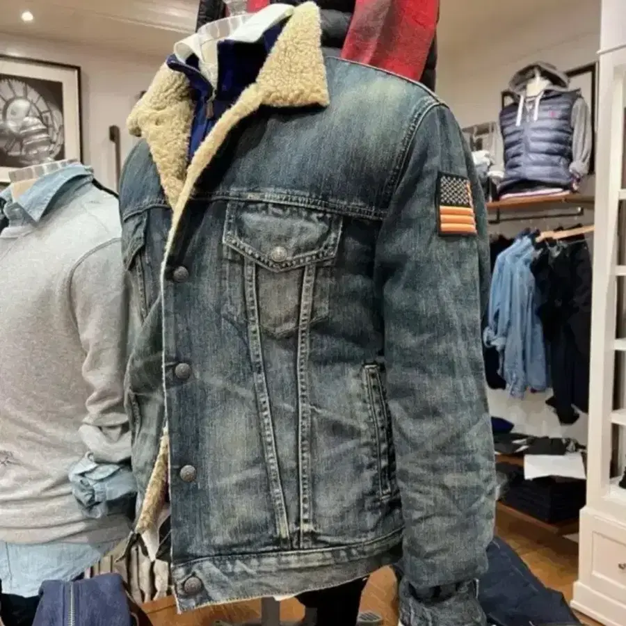 폴로 양털 트러커 청자켓 미시착 L