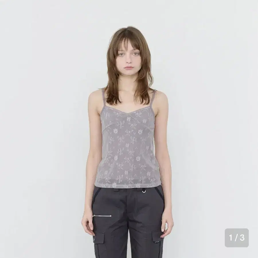 쓰리투에이티 슬리브리스 LACE LAYERED SLEEVELESS PURPLE