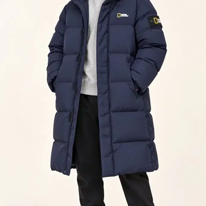 140사이즈 덕다운 내셔널지오그래픽 롱 패딩 네이비 정품 주니어
