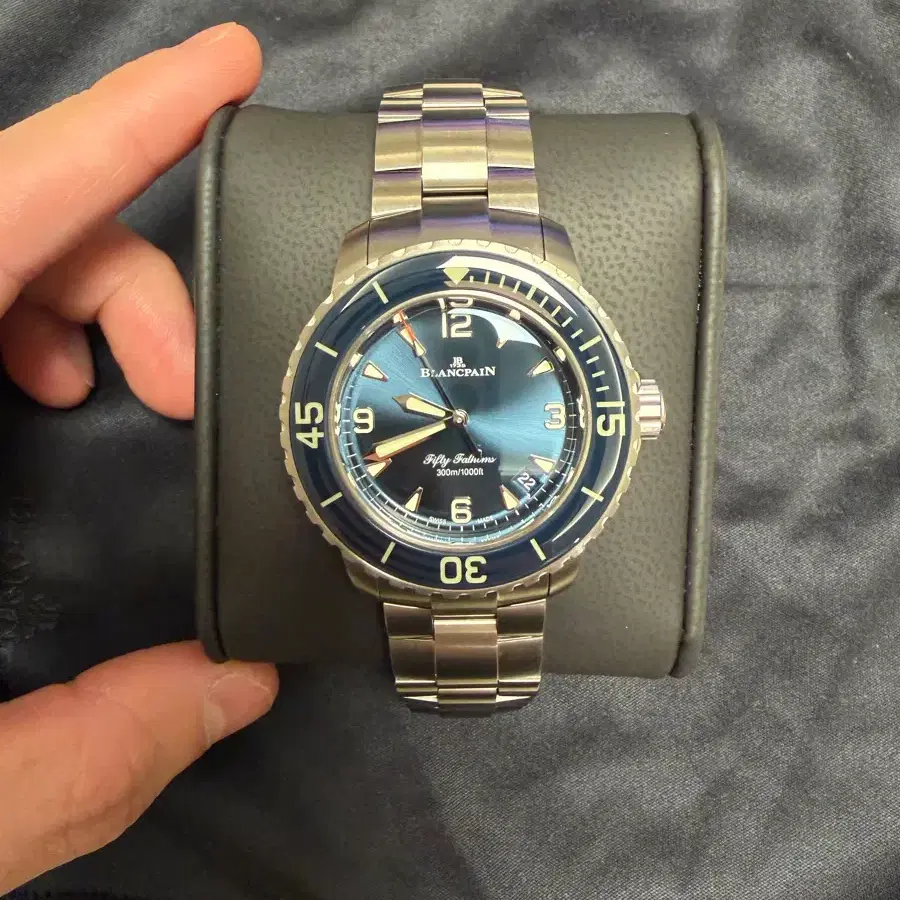블랑팡 피프티패덤즈 38mm 블루 티타늄