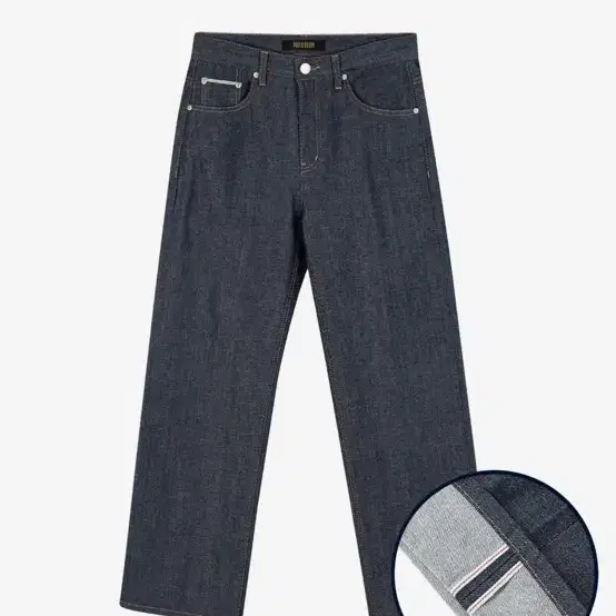 셀비지 와이드 생지 데님 팬츠(Raw denim) S사이즈