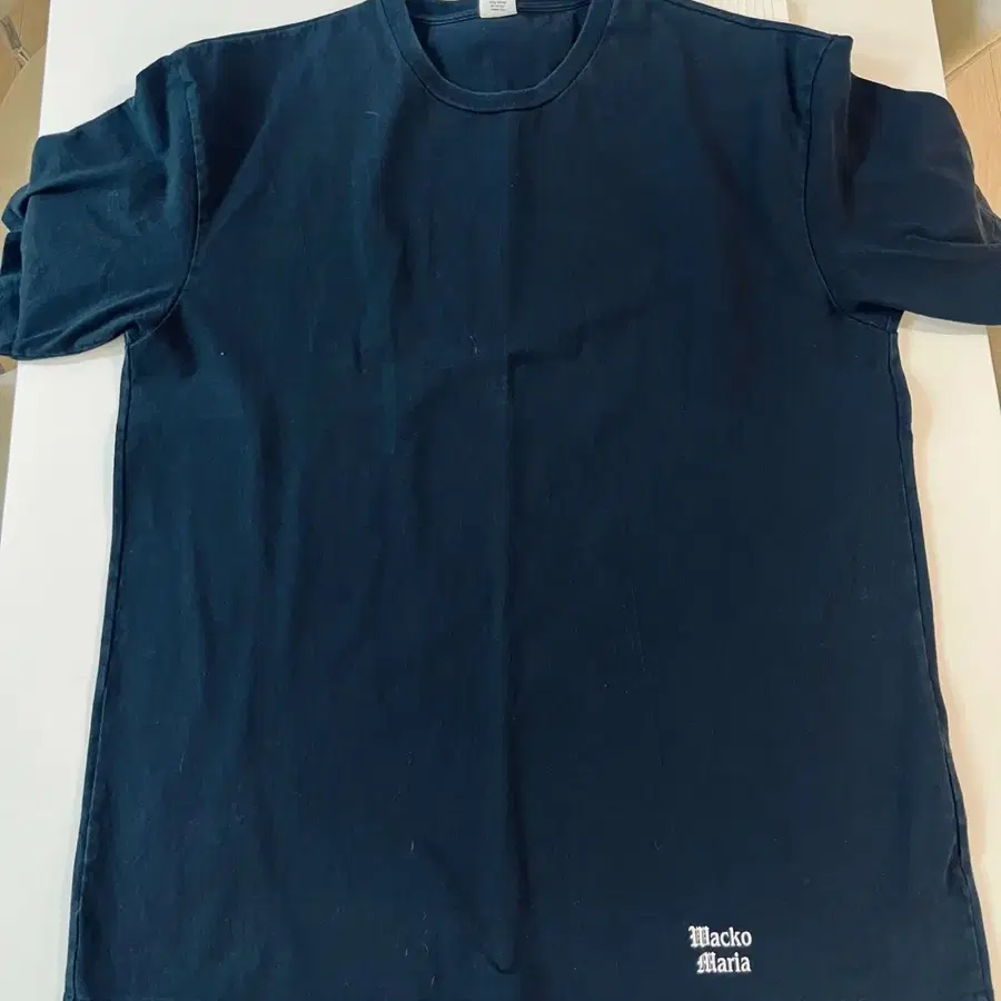 24ss 와코마리아 블랙 기본 반팔 티셔츠 xl